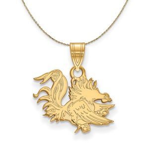 14k Yellow Gold South Carolina Small Mascot Necklace - 24 In
